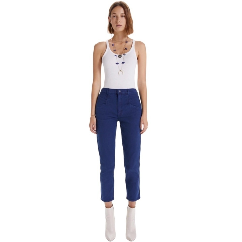 MOTHER The Breaker Crop So Far Gone Eclipse Jeans in Blue Size 29